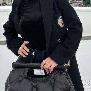 Juicy Couture long coat with logo navy